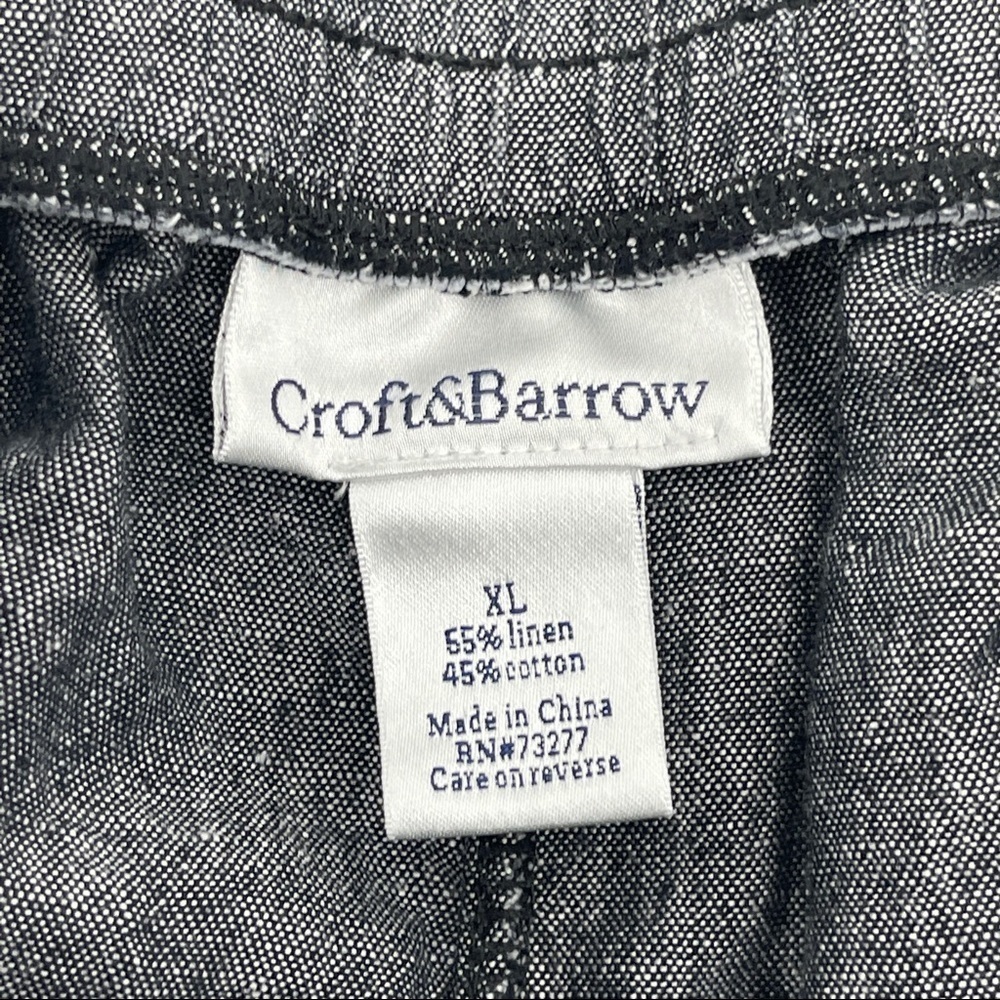 Croft & Barrow Cotton Linen Drawstring Joggers Grey Size XL - Picture 3 of 7